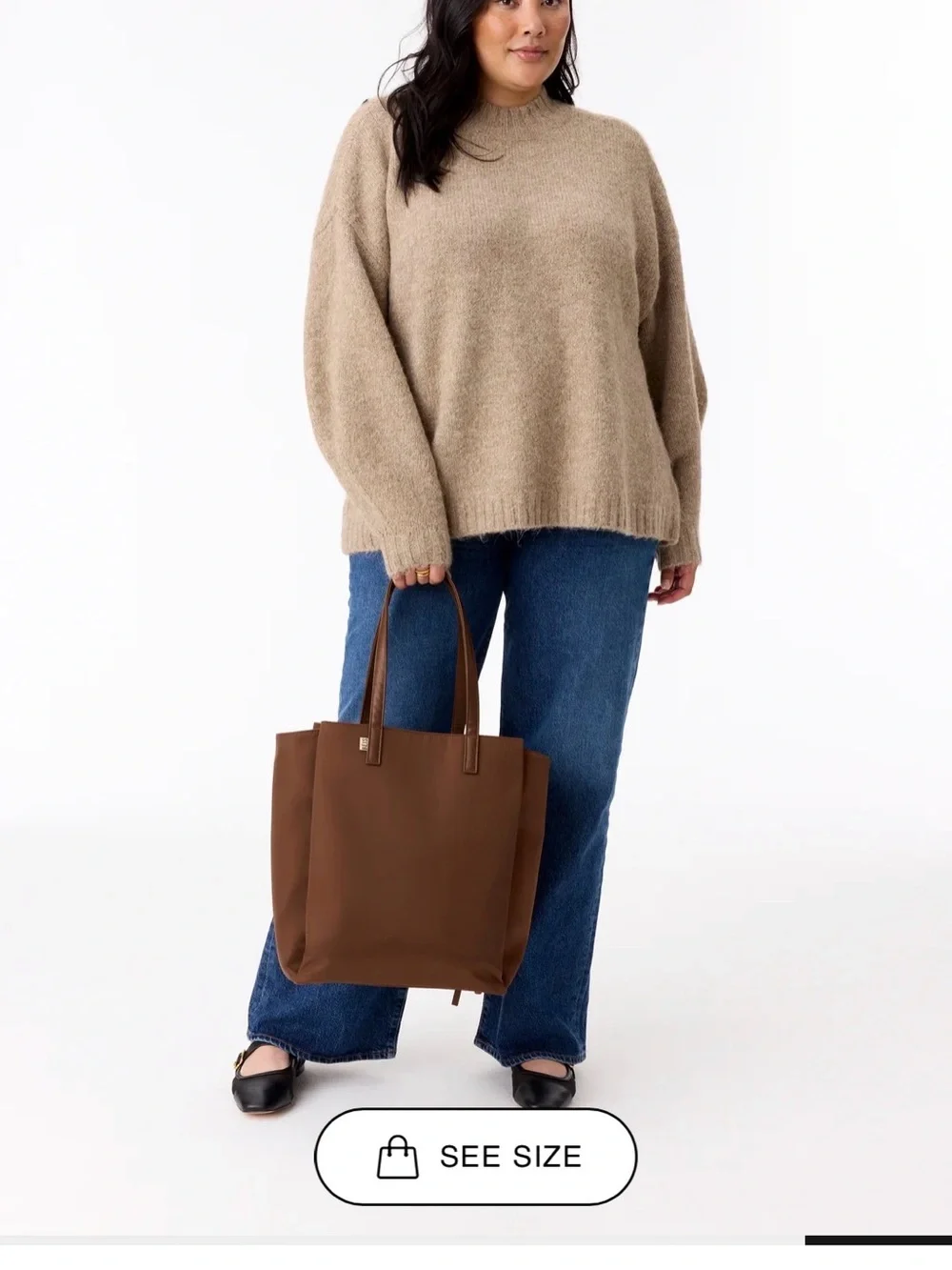 BEIS Commuter Tote in Maple Brown - Picture 3 of 10
